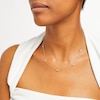 Thumbnail Image 2 of Oval and Round White Topaz Alternating Station Necklace in Sterling Silver with 18K Gold Plate