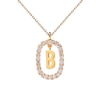 Thumbnail Image 2 of 1/4 CT. T.W. Lab-Created Diamond Open Frame "B" Initial Pendant in 14K Gold - 19.5"