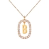 Thumbnail Image 3 of 1/4 CT. T.W. Lab-Grown Diamond Open Frame "B" Initial Pendant in 14K Gold - 19.5"
