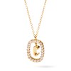 Thumbnail Image 1 of 1/4 CT. T.W. Lab-Grown Diamond Open Frame "C" Initial Pendant in 14K Gold - 19.5"