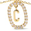 Thumbnail Image 4 of 1/4 CT. T.W. Lab-Grown Diamond Open Frame "C" Initial Pendant in 14K Gold - 19.5"