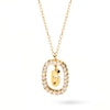 Thumbnail Image 1 of 1/4 CT. T.W. Lab-Grown Diamond Open Frame "G" Initial Pendant in 14K Gold - 19.5"