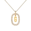 Thumbnail Image 3 of 1/4 CT. T.W. Lab-Grown Diamond Open Frame "G" Initial Pendant in 14K Gold - 19.5"