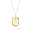 Thumbnail Image 1 of 1/4 CT. T.W. Lab-Grown Diamond Open Frame "W" Initial Pendant in 14K Gold - 19.5"