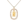 Thumbnail Image 3 of 1/4 CT. T.W. Lab-Grown Diamond Open Frame "N" Initial Pendant in 14K Gold - 19.5"