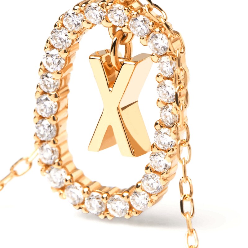 Main Image 5 of 1/4 CT. T.W. Lab-Grown Diamond Open Frame "X" Initial Pendant in 14K Gold - 19.5"