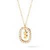 Thumbnail Image 1 of 1/4 CT. T.W. Lab-Grown Diamond Open Frame "S" Initial Pendant in 14K Gold - 19.5"