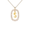Thumbnail Image 3 of 1/4 CT. T.W. Lab-Grown Diamond Open Frame "S" Initial Pendant in 14K Gold - 19.5"
