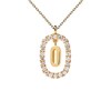Thumbnail Image 3 of 1/4 CT. T.W. Lab-Grown Diamond Open Frame "O" Initial Pendant in 14K Gold - 19.5"