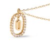 Thumbnail Image 6 of 1/4 CT. T.W. Lab-Grown Diamond Open Frame "O" Initial Pendant in 14K Gold - 19.5"