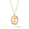 Thumbnail Image 1 of 1/4 CT. T.W. Lab-Grown Diamond Open Frame "U" Initial Pendant in 14K Gold - 19.5"