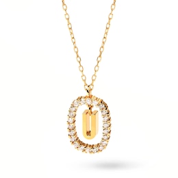1/4 CT. T.W. Lab-Grown Diamond Open Frame "U" Initial Pendant in 14K Gold - 19.5"