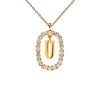 Thumbnail Image 3 of 1/4 CT. T.W. Lab-Grown Diamond Open Frame "U" Initial Pendant in 14K Gold - 19.5"