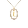 Thumbnail Image 2 of 1/4 CT. T.W. Lab-Created Diamond Open Frame "L" Initial Pendant in 14K Gold - 19.5"