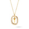 Thumbnail Image 0 of 1/4 CT. T.W. Lab-Created Diamond Open Frame "Y" Initial Pendant in 14K Gold - 19.5"