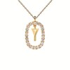 Thumbnail Image 3 of 1/4 CT. T.W. Lab-Created Diamond Open Frame "Y" Initial Pendant in 14K Gold - 19.5"