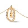 Thumbnail Image 6 of 1/4 CT. T.W. Lab-Grown Diamond Open Frame "R" Initial Pendant in 14K Gold - 19.5"