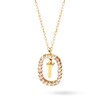 Thumbnail Image 1 of 1/4 CT. T.W. Lab-Grown Diamond Open Frame "T" Initial Pendant in 14K Gold - 19.5"