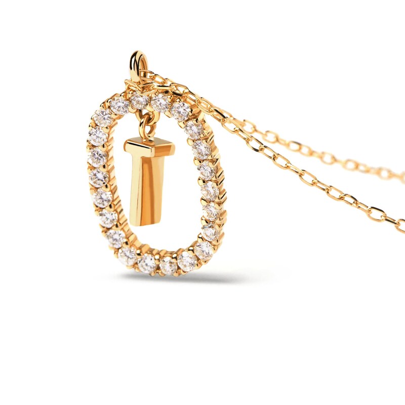 Main Image 6 of 1/4 CT. T.W. Lab-Grown Diamond Open Frame "T" Initial Pendant in 14K Gold - 19.5"
