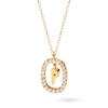 Thumbnail Image 1 of 1/4 CT. T.W. Lab-Grown Diamond Open Frame "P" Initial Pendant in 14K Gold - 19.5"