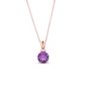 Thumbnail Image 0 of EFFY™ Collection 8.0mm Amethyst and Diamond Accent Pendant in 14K Rose Gold