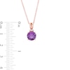 Thumbnail Image 1 of EFFY™ Collection 8.0mm Amethyst and Diamond Accent Pendant in 14K Rose Gold