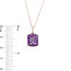Thumbnail Image 2 of EFFY™ Collection Cushion-Cut Amethyst and Diamond Accent Pendant in 14K Rose Gold