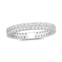 1 CT. T.W. Diamond Double Row Eternity Anniversary Band in 14K White Gold