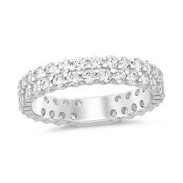 2 CT. T.W. Diamond Double Row Eternity Anniversary Band in 14K White Gold