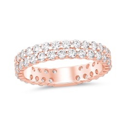 2 CT. T.W. Diamond Double Row Eternity Anniversary Band in 14K Rose Gold