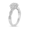 Thumbnail Image 1 of 1/2 CT. T.W. Cushion-Shaped Multi-Diamond Frame Twist Shank Engagement Ring in 14K White Gold (I/I2)