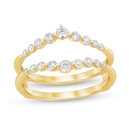 1/2 CT. T.W. Diamond Graduated Contour Solitaire Enhancer in 14K Gold
