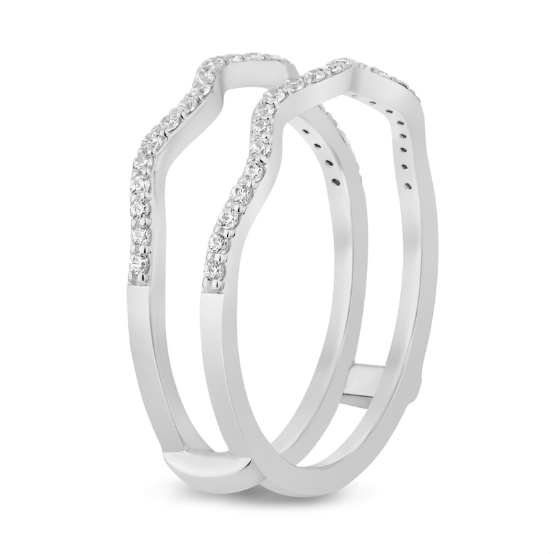 Main Image 2 of 1/5 CT. T.W. Diamond Wavy Solitaire Enhancer in 14K White Gold