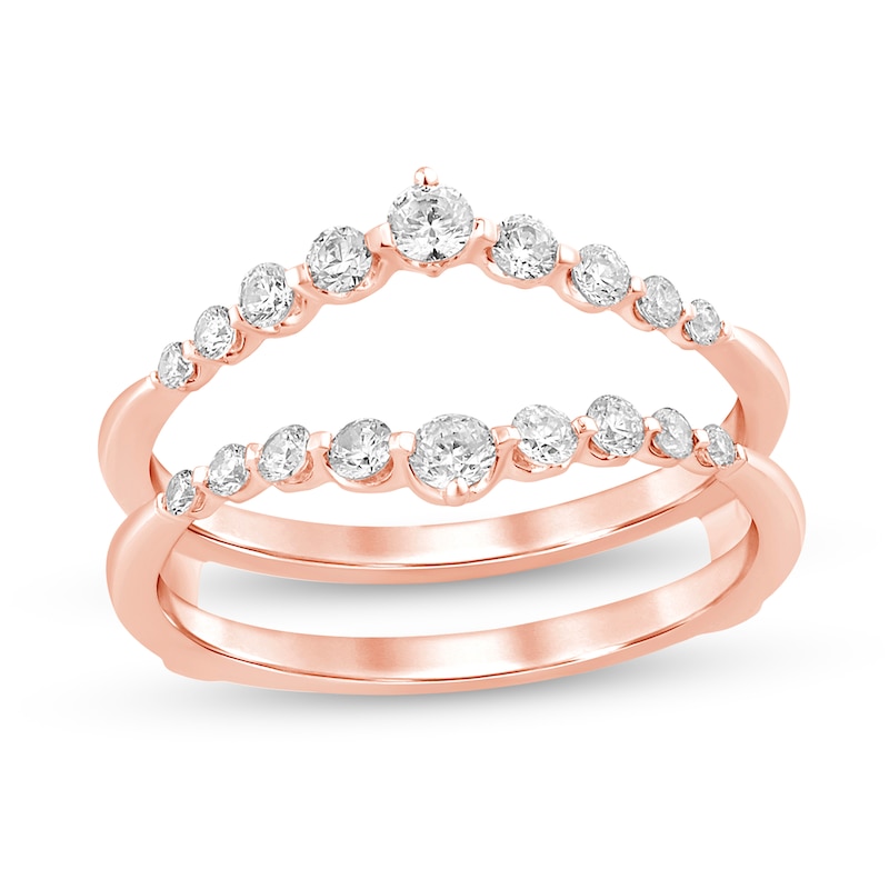 Main Image 1 of 1/2 CT. T.W. Diamond Graduated Contour Solitaire Enhancer in 14K Rose Gold