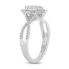 Thumbnail Image 2 of 1/2 CT. T.W. Marquise-Shaped Multi-Diamond Frame Twist Shank Engagement Ring in 14K White Gold (I/I2)