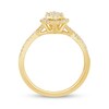 Thumbnail Image 3 of 1/2 CT. T.W. Marquise-Shaped Multi-Diamond Frame Twist Shank Engagement Ring in 14K Gold (I/I2)