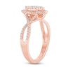 Thumbnail Image 2 of 1/2 CT. T.W. Marquise-Shaped Multi-Diamond Frame Twist Shank Engagement Ring in 14K Rose Gold (I/I2)