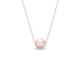 Pink Cultured Freshwater Pearl Necklace in 10K Rose Gold