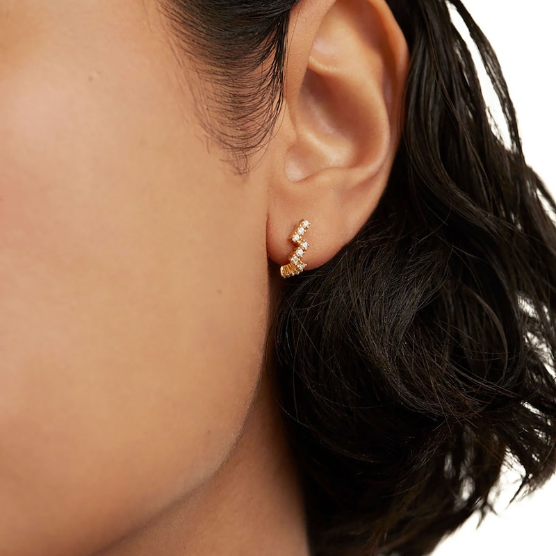 Main Image 2 of 1/5 CT. T.W. Lab-Grown Diamond Zig-Zag Stud Earrings in 14K Gold