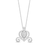 Thumbnail Image 1 of Enchanted Disney Cinderella 1/4 CT. T.W. Oval Multi-Diamond Vintage-Style Carriage Pendant in Sterling Silver - 19"