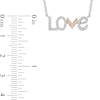 Thumbnail Image 3 of Enchanted Disney Ariel 1/6 CT. T.W. Diamond and Mermaid Tail "LOVE" Necklace in Sterling Silver and 10K Rose Gold