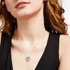 Thumbnail Image 2 of Mother's Simulated Gemstone and White Lab-Created Sapphire Heart Pendant in Sterling Silver (4 Stones and Names)