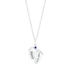 Thumbnail Image 0 of Mother's Simulated Gemstone Engravable Baby Feet Pendant in Sterling Silver (1 Stone and 2 Lines)