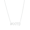 Thumbnail Image 1 of Love Talks 1/8 CT. T.W. Diamond Hashtag "#OOTD" Necklace in Sterling Silver