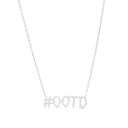 Love Talks 1/8 CT. T.W. Diamond Hashtag "#OOTD" Necklace in Sterling Silver