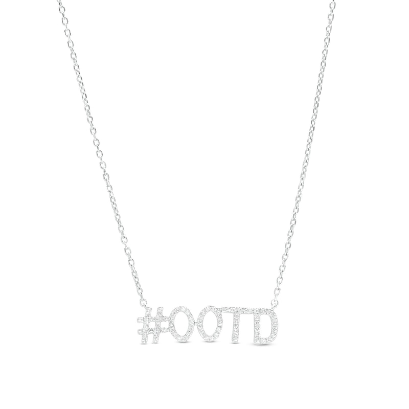 Main Image 1 of Love Talks 1/8 CT. T.W. Diamond Hashtag "#OOTD" Necklace in Sterling Silver