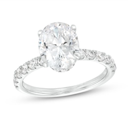 2-3/4 CT. T.W. Certified Oval Lab-Grown Diamond Hidden Frame Engagement Ring in 14K White Gold (F/VS2)