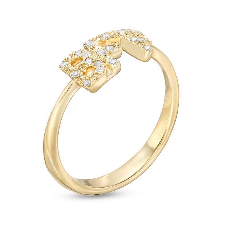 Main Image 3 of Love Talks 1/15 CT. T.W. Diamond "BFF" Script Ring in 10K Gold