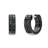 Thumbnail Image 1 of Vera Wang Men 1/2 CT. T.W. Black Diamond Double Row Hoop Earrings in Sterling Silver with Black Ruthenium Plate