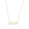 Thumbnail Image 1 of Love Talks 1/6 CT. T.W. Diamond "Latina" Cursive Script Necklace in 10K Gold